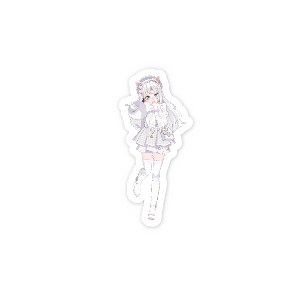 【猫田 白奈️】3月生誕祭記念日-スマホステッカー-G1561