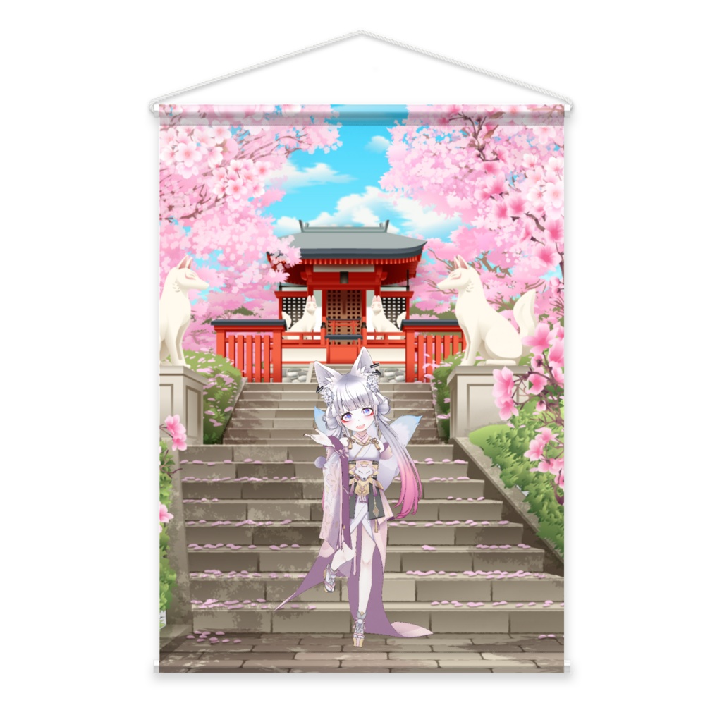 【小狐いなり】3月生誕祭記念日-タペストリー-G1349