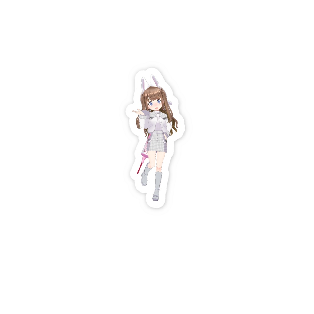【うさぎ 野良】3月生誕祭記念日-スマホステッカー-G1304