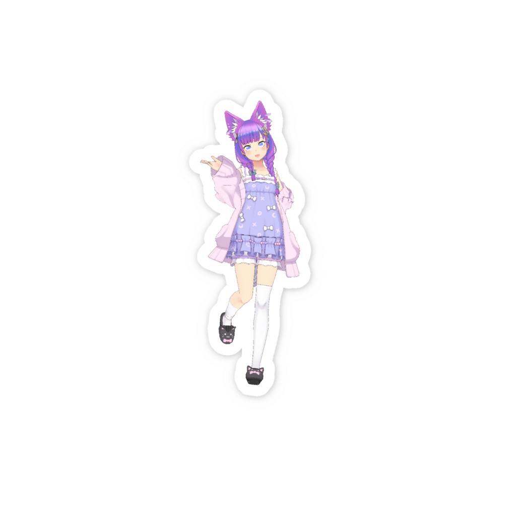 【紫狐】3月生誕祭記念日-スマホステッカー-G0772