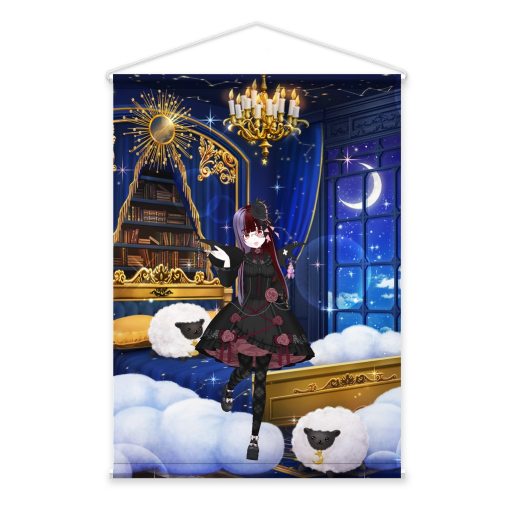 【月神羽音】3月生誕祭記念日-タペストリー-G0741