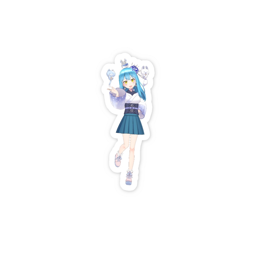 【水星みずほし)アクア】3月生誕祭記念日-スマホステッカー-G0697