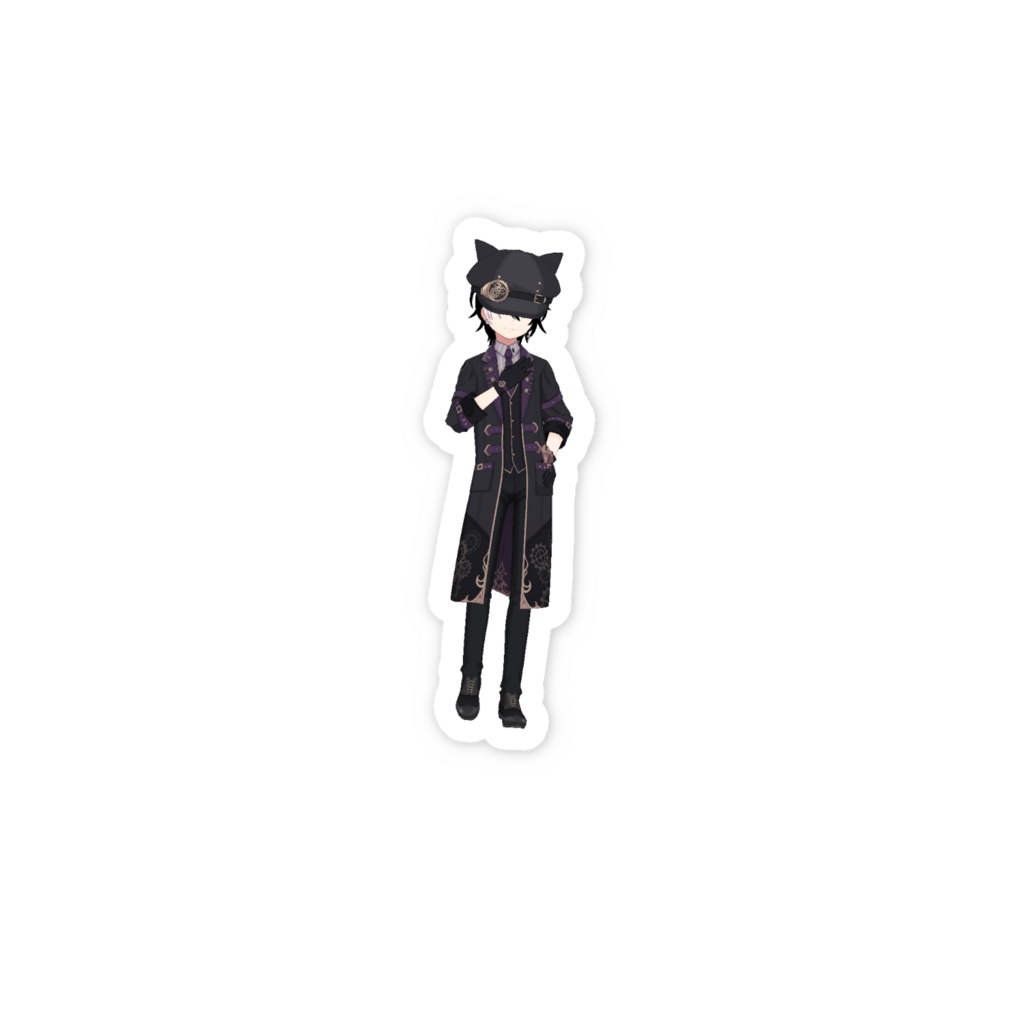 【猫真黒夢】3月生誕祭記念日-スマホステッカー-G0461