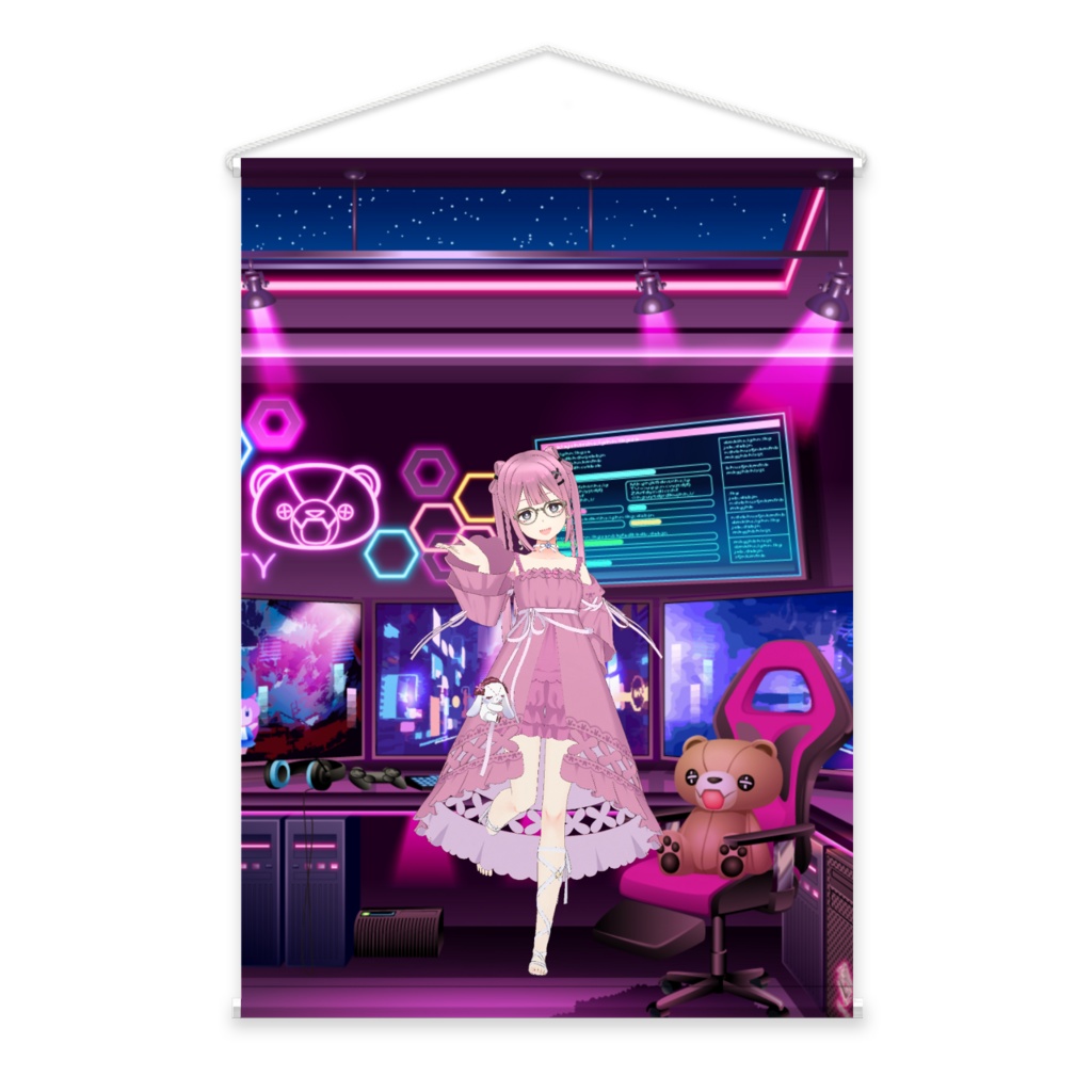 【巫狐神麟猫】3月生誕祭記念日-タペストリー-G0272