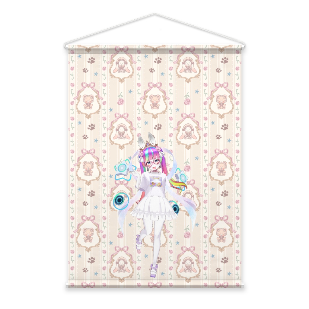 【６年目記念　うさっペ】3月生誕祭記念日-タペストリー-G0262