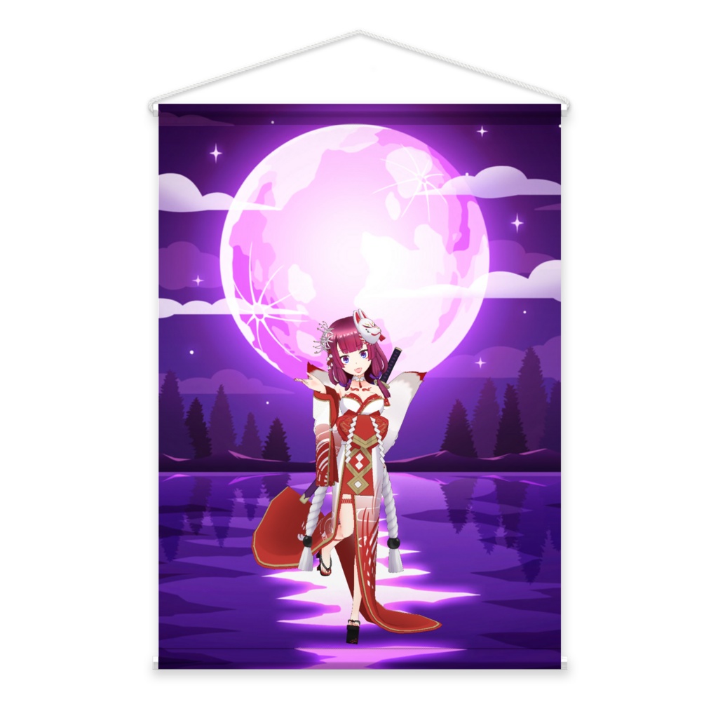 【白狐】3月生誕祭記念日-タペストリー-G0207