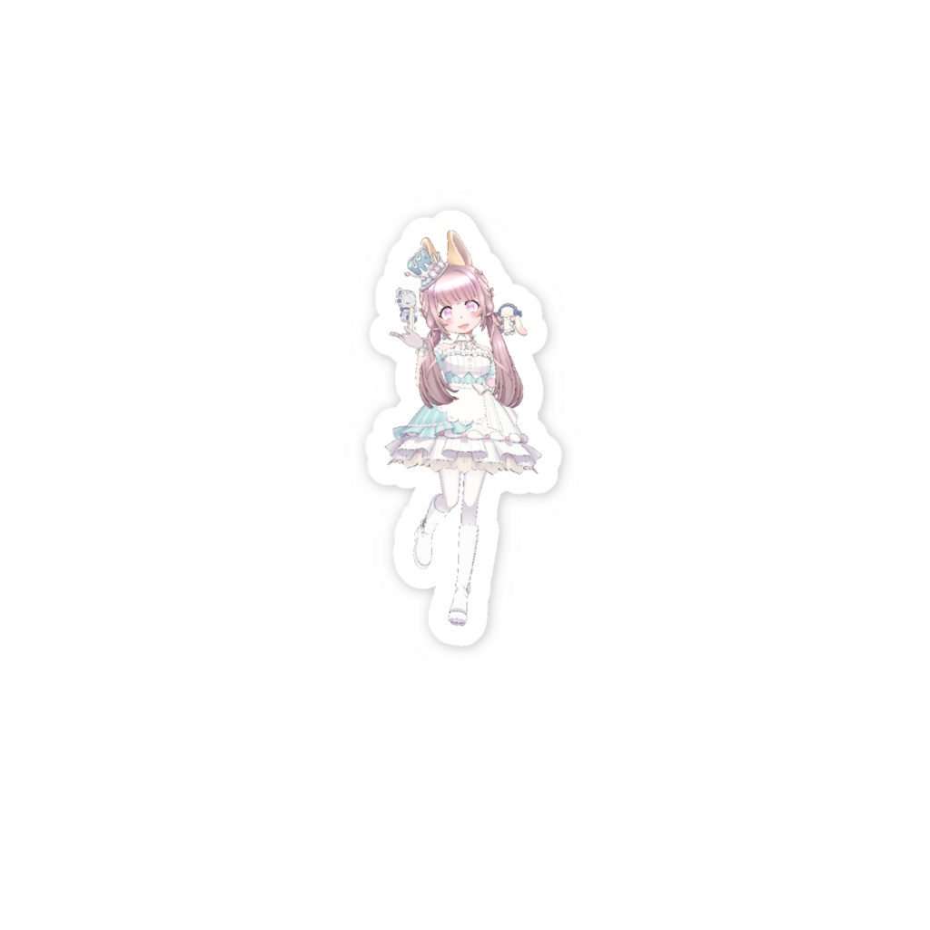 【虹彩うさ】3月生誕祭記念日-スマホステッカー-G0188
