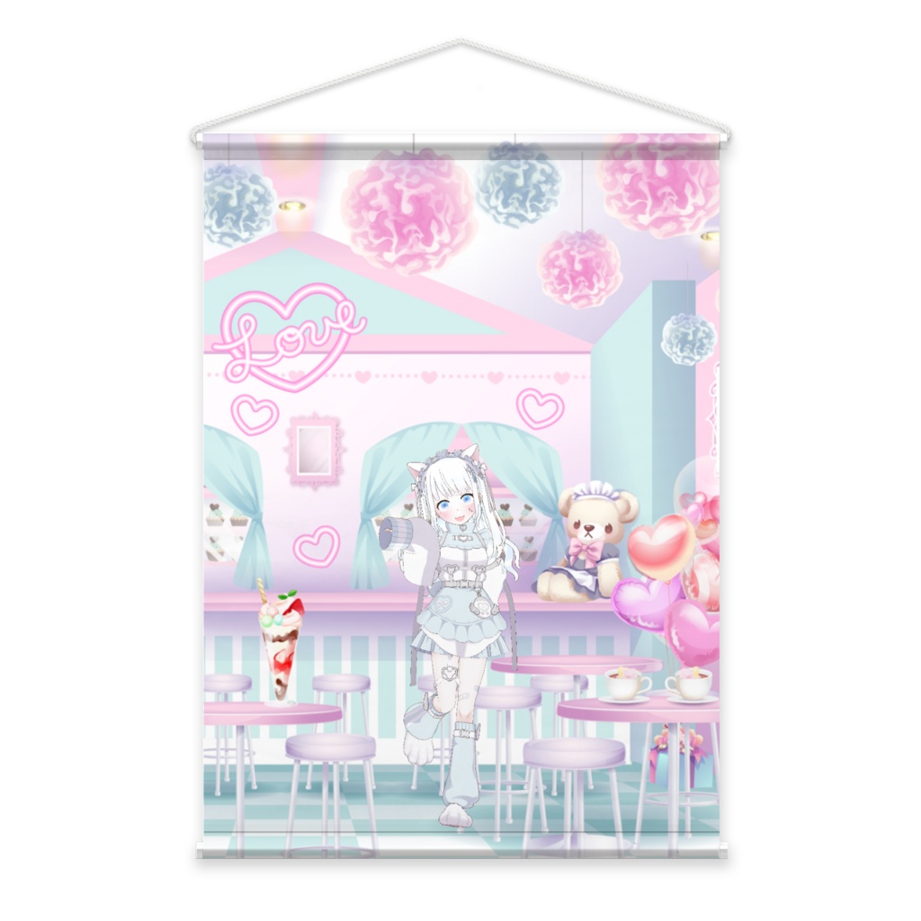 【月紬 茉白】3月生誕祭記念日-タペストリー-G0174