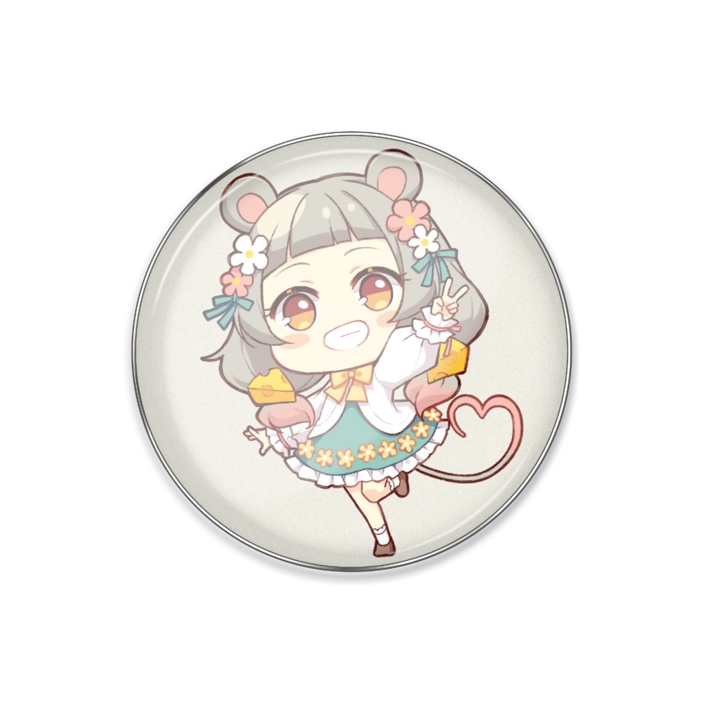 守離ねずね2周年グッズピンバッチ🐭🍀