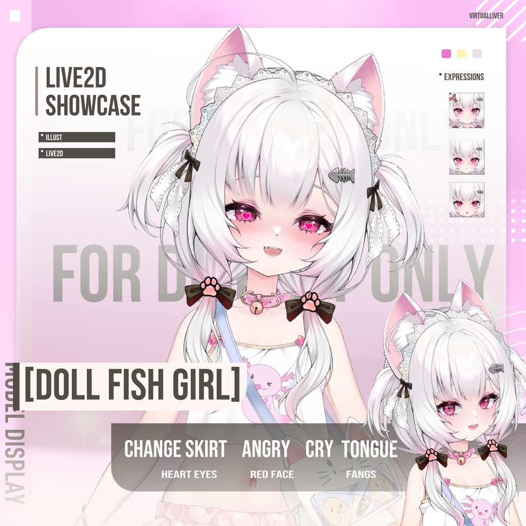 【Live2D公式モデル】ドールフィッシュガール【VTS対応/差分7種】