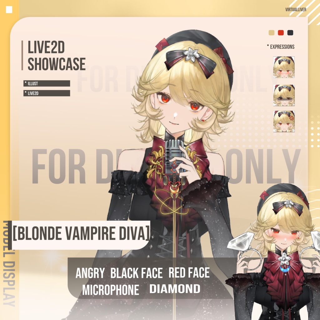 【Live2D公式モデル】金髪吸血鬼歌姫【VTS対応/差分7種】