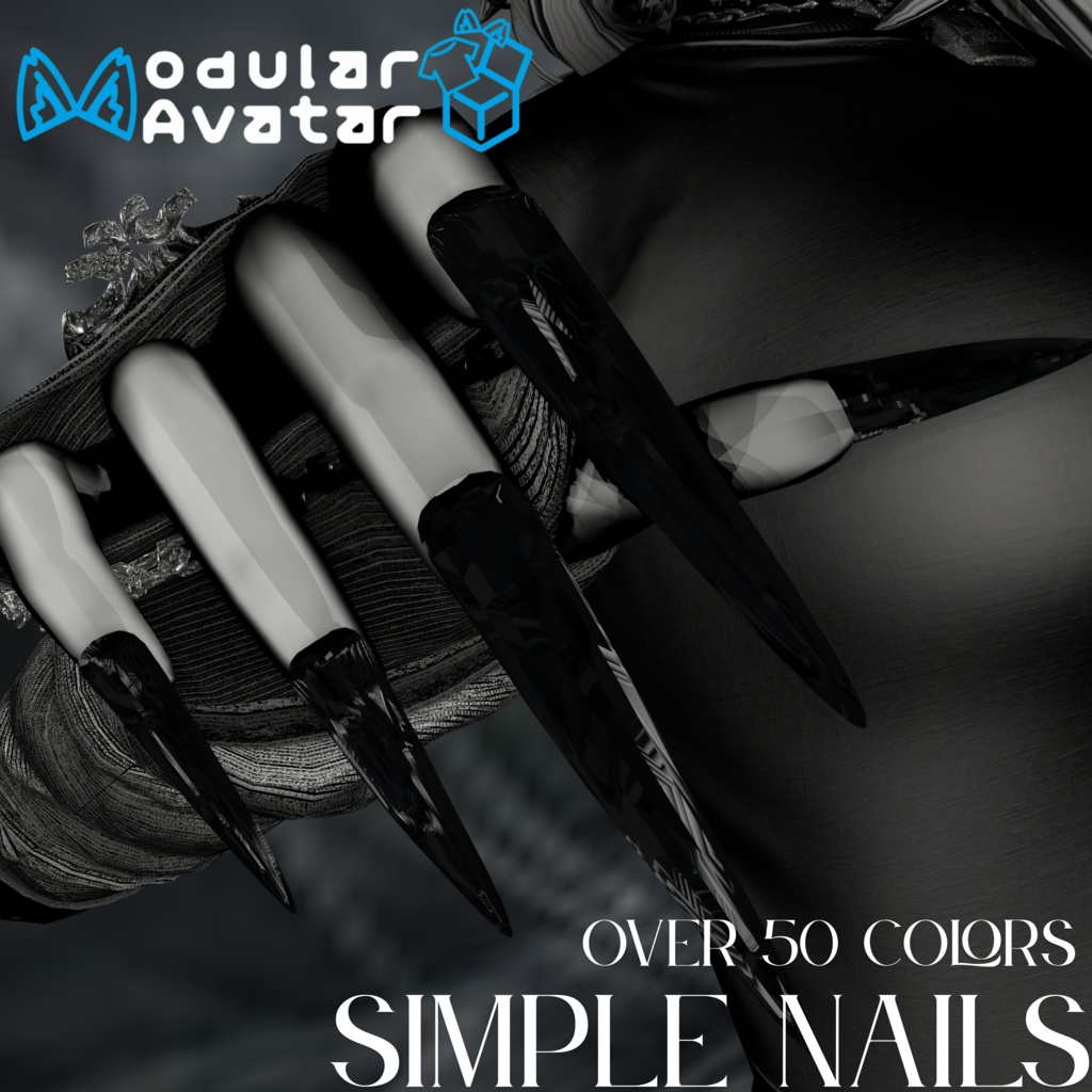 【vrchat用】複数アバター対応　MA対応　 Simple Scalp Nail