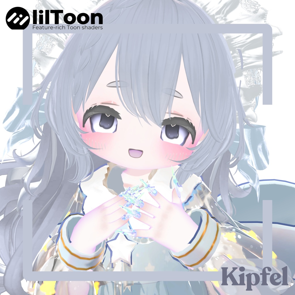 【vrchat用】複数アバター対応 Sugar Love Ribbon Nail【MA対応】