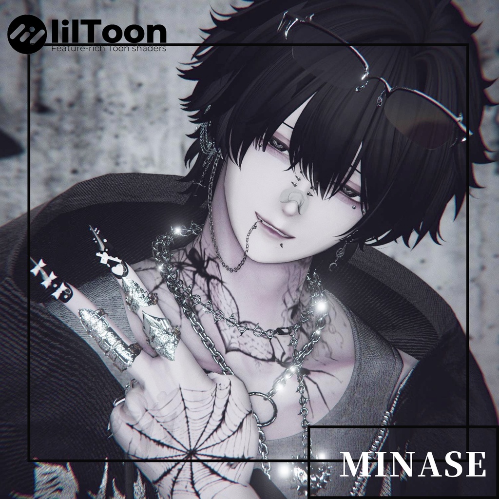 【vrchat用】複数アバター対応 Sugar Love Ribbon Nail【MA対応】