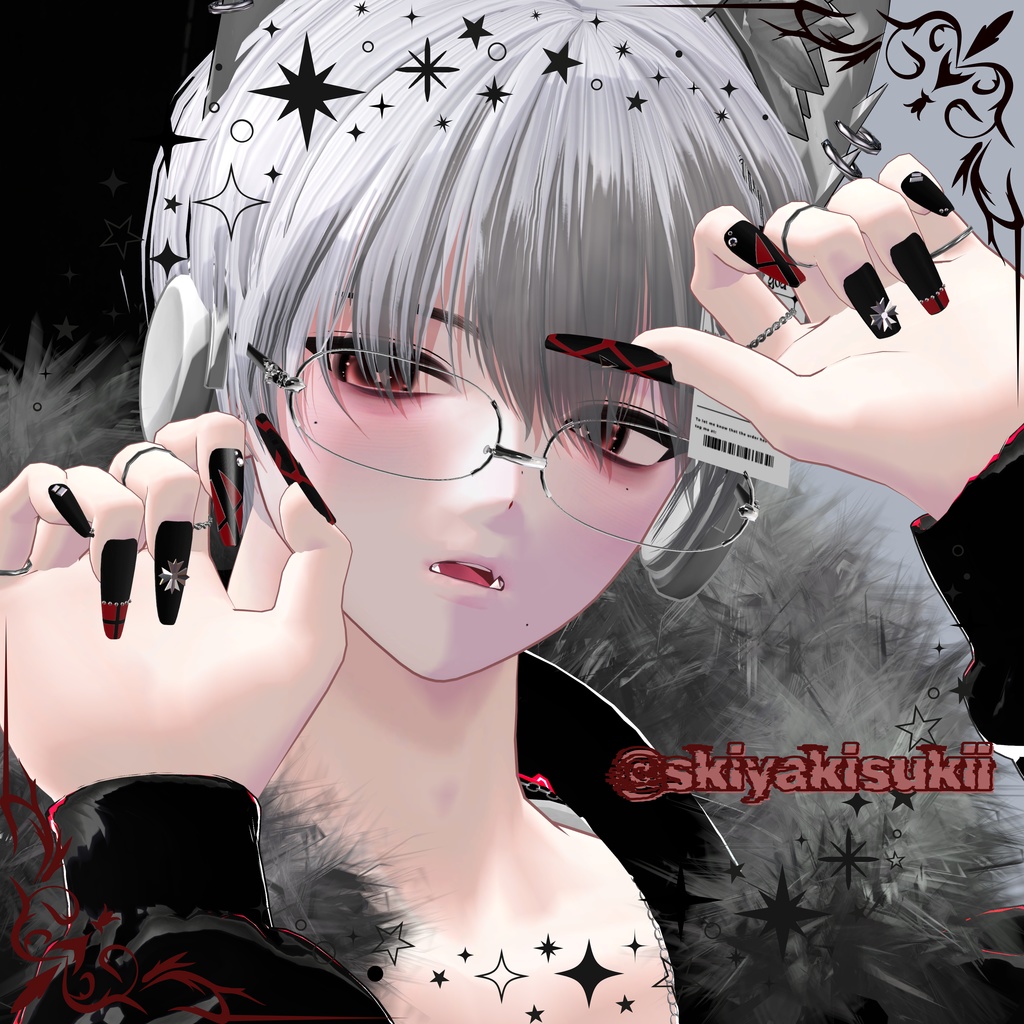 【vrchat用】複数アバター対応 ♥NOX Nail♥ MA対応】