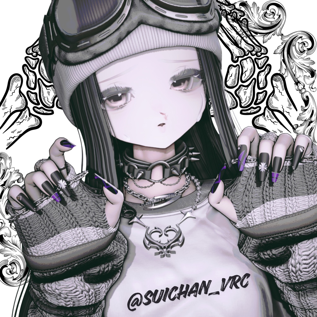 【vrchat用】複数アバター対応 ♥NOX Nail♥ MA対応】