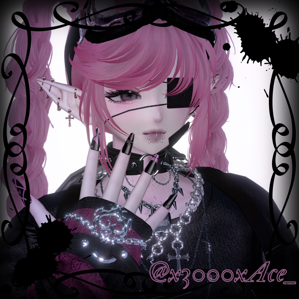 【vrchat用】複数アバター対応 ♥NOX Nail♥ MA対応】