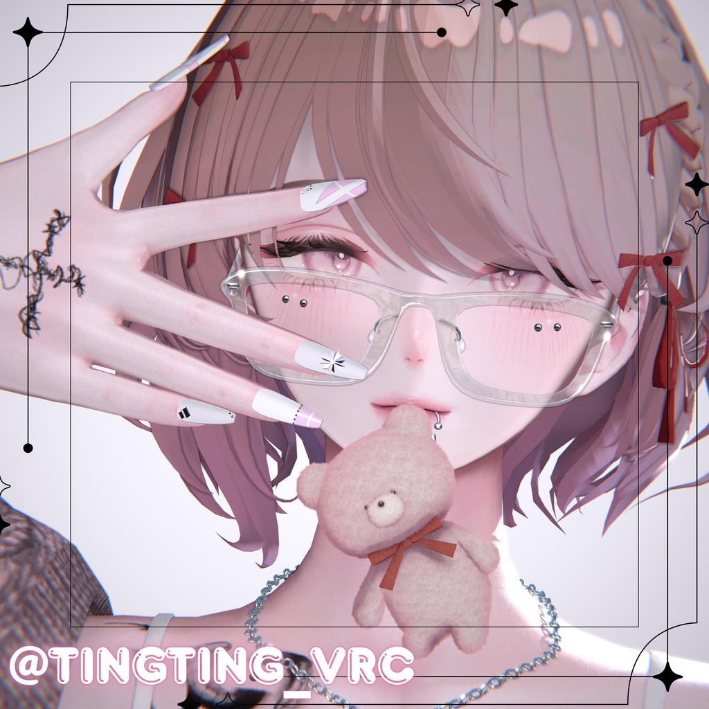 【vrchat用】複数アバター対応 ♥NOX Nail♥ MA対応】