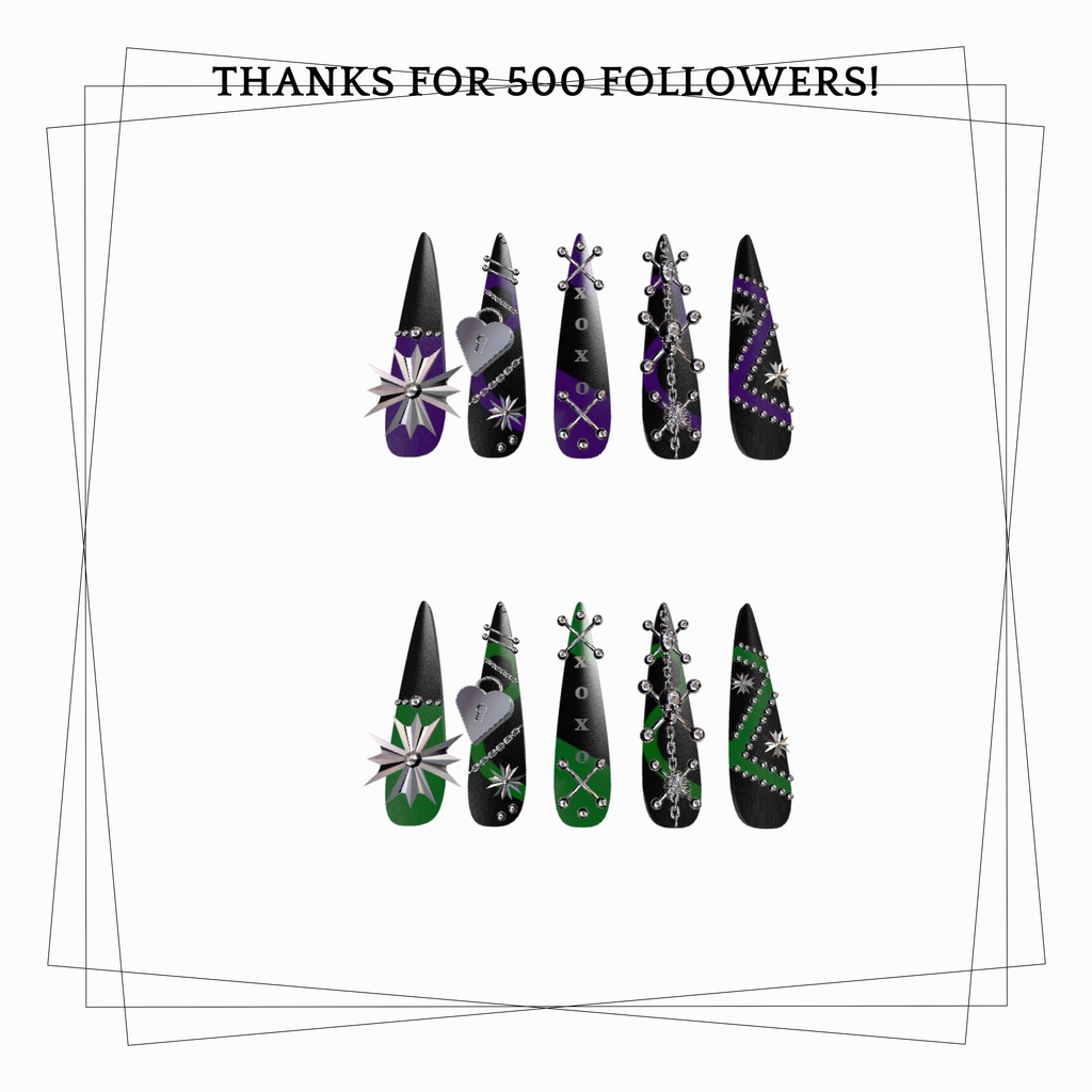 【vrchat用】複数アバター対応 500フォロワー感謝ネイル MA対応】