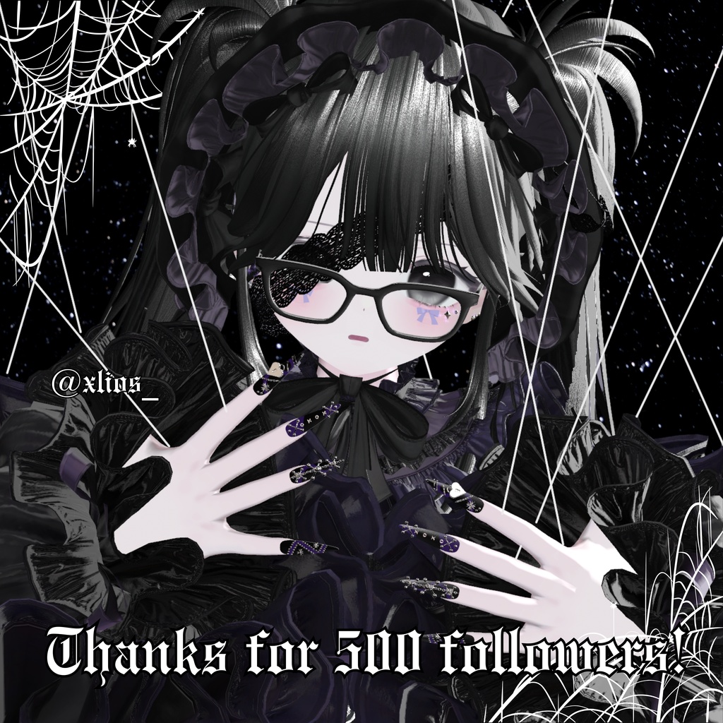 【vrchat用】複数アバター対応 500フォロワー感謝ネイル MA対応】