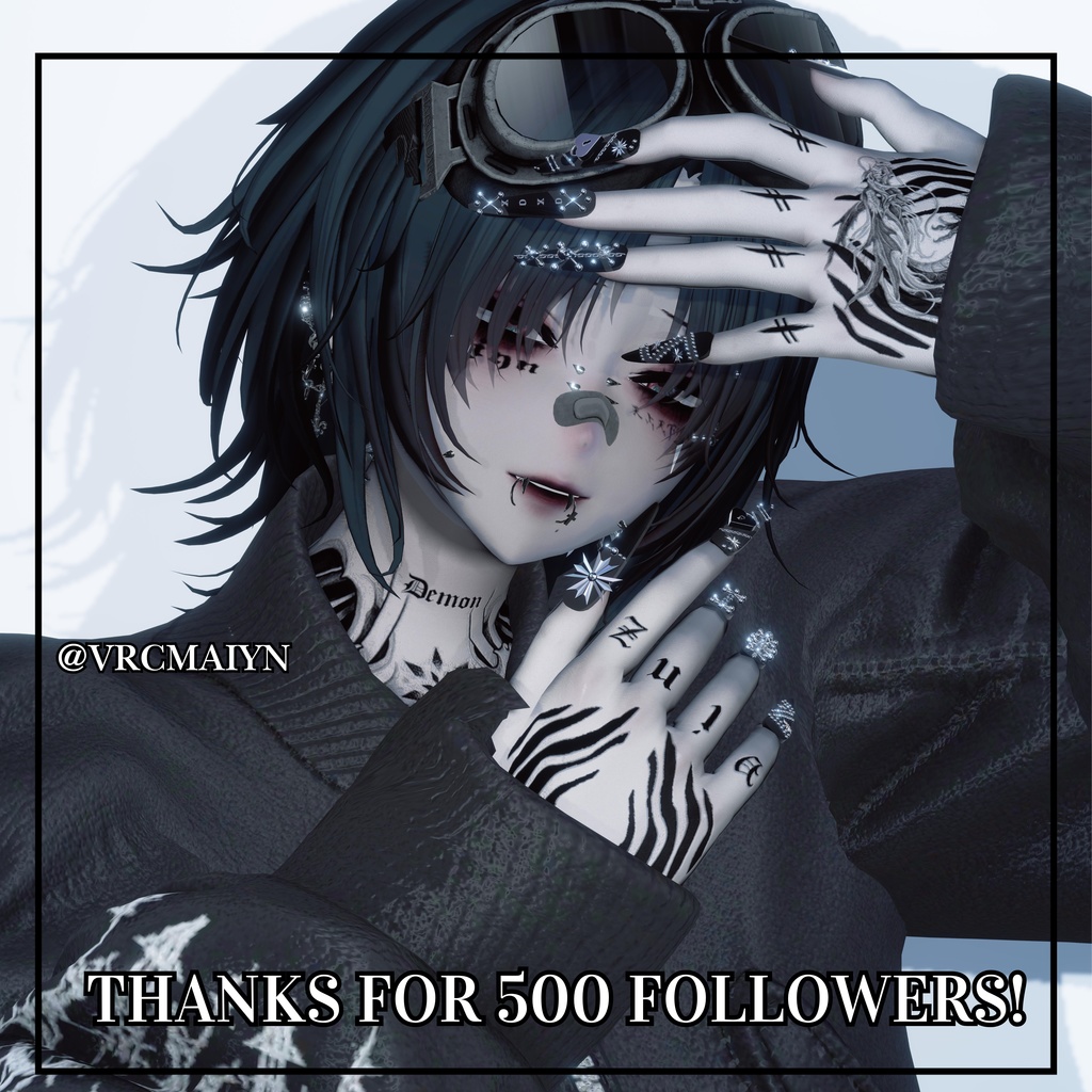 【vrchat用】複数アバター対応 500フォロワー感謝ネイル MA対応】