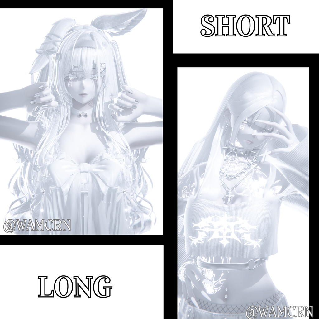【vrchat用】複数アバター対応 MA対応 Remake Edition: Simple Nails (Long & Short)】