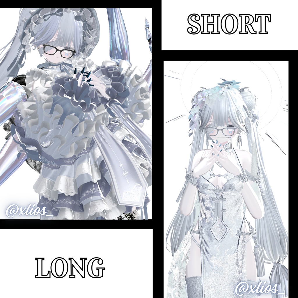 【vrchat用】複数アバター対応 MA対応 Remake Edition: Simple Nails (Long & Short)】