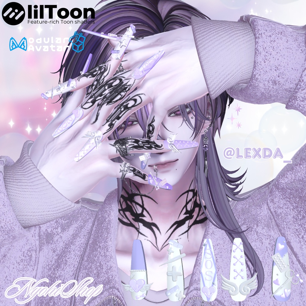 【複数アバター対応】ふわふわSOSネイル【MA対応】