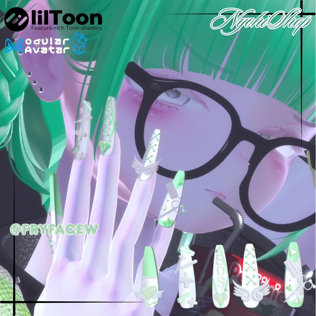 【複数アバター対応】ふわふわSOSネイル【MA対応】