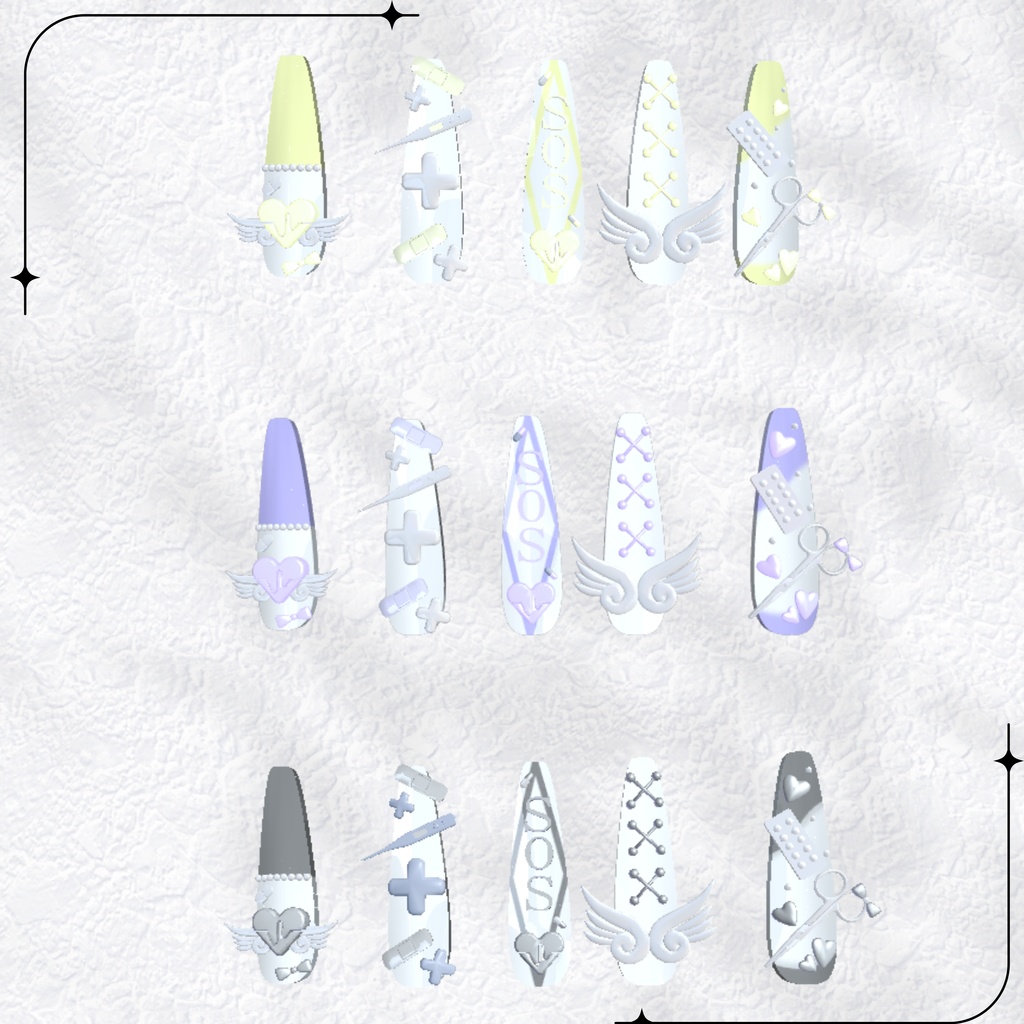 【複数アバター対応】ふわふわSOSネイル【MA対応】