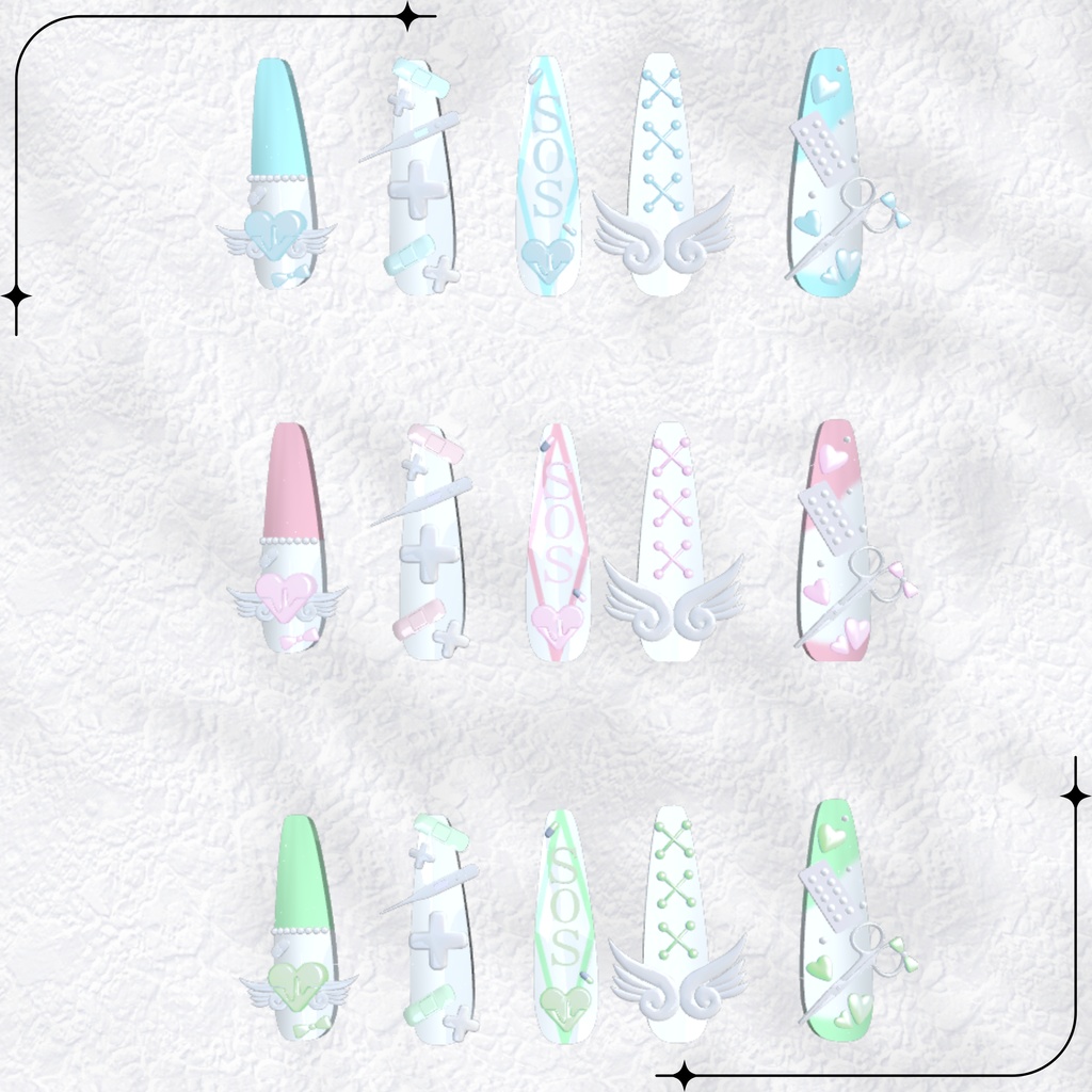 【複数アバター対応】ふわふわSOSネイル【MA対応】