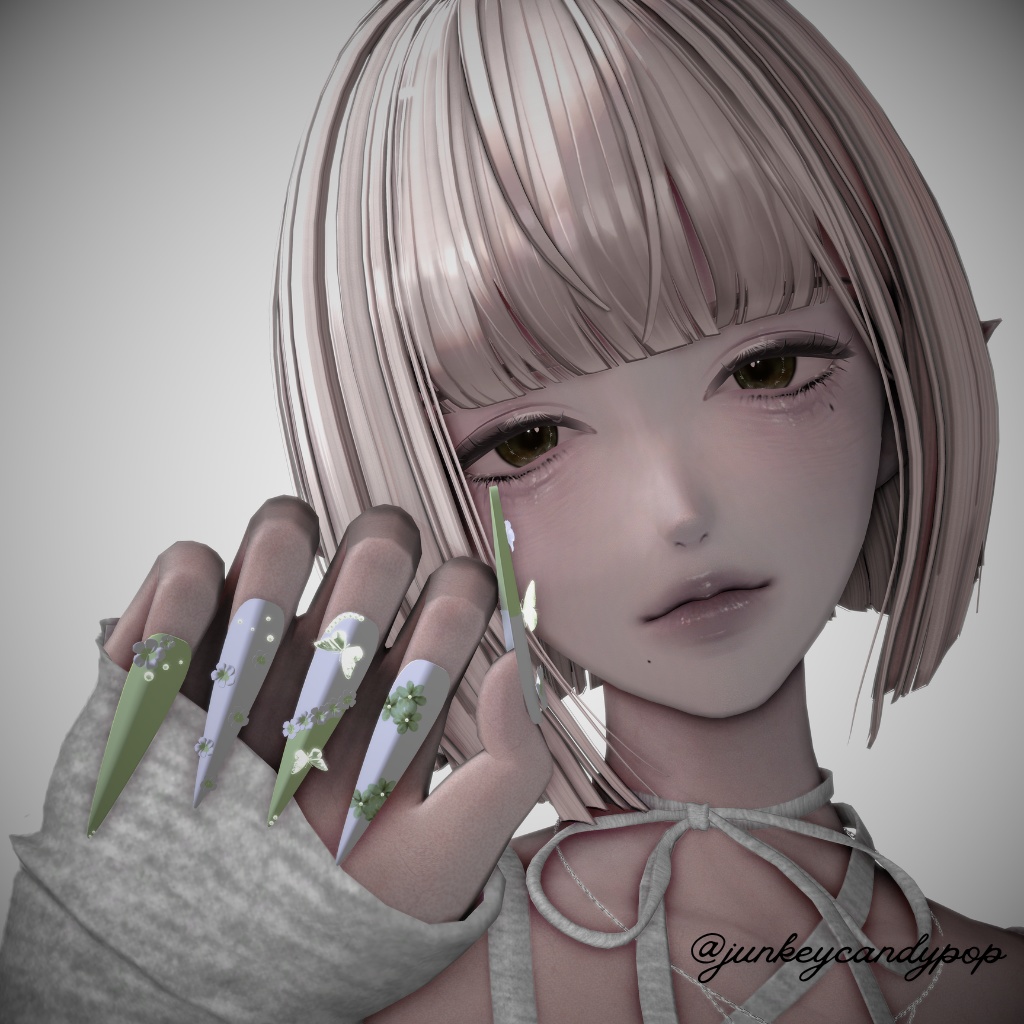 【vrchat用】複数アバター対応🌸🦋Butterfly Blossom Naill🦋🌸MA対応】