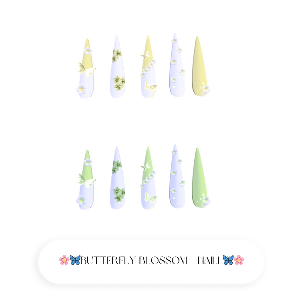 【vrchat用】複数アバター対応🌸🦋Butterfly Blossom Naill🦋🌸MA対応】