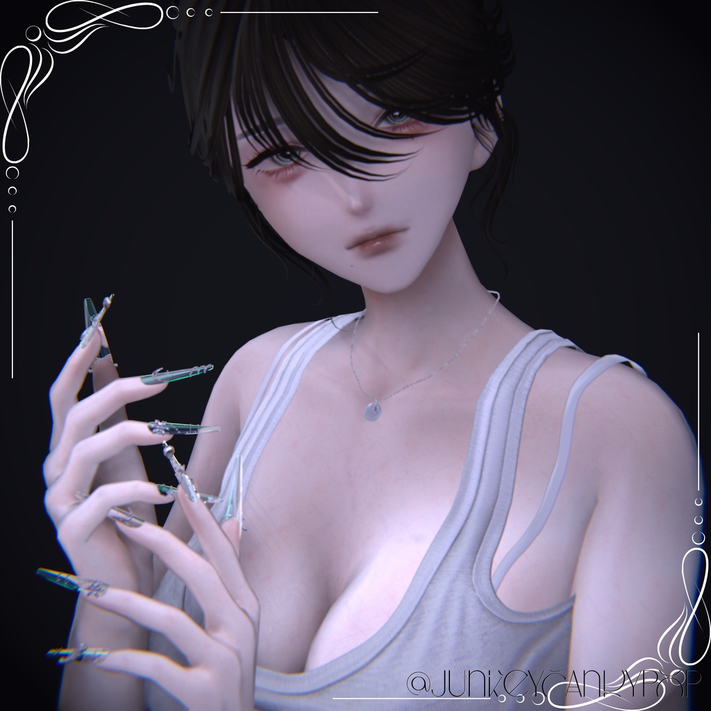 【VRC想定/45アバター対応】【MA対応】🐚Aqua Treasure Nail🌊