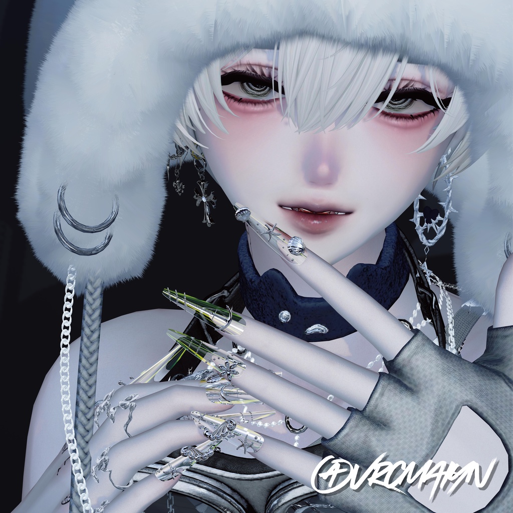【VRC想定/45アバター対応】【MA対応】🐚Aqua Treasure Nail🌊