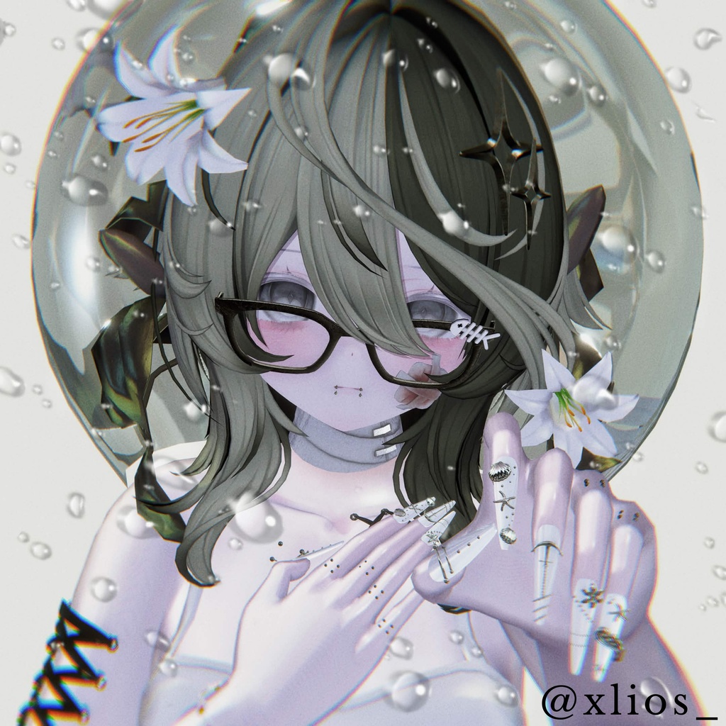【VRC想定/45アバター対応】【MA対応】🐚Aqua Treasure Nail🌊