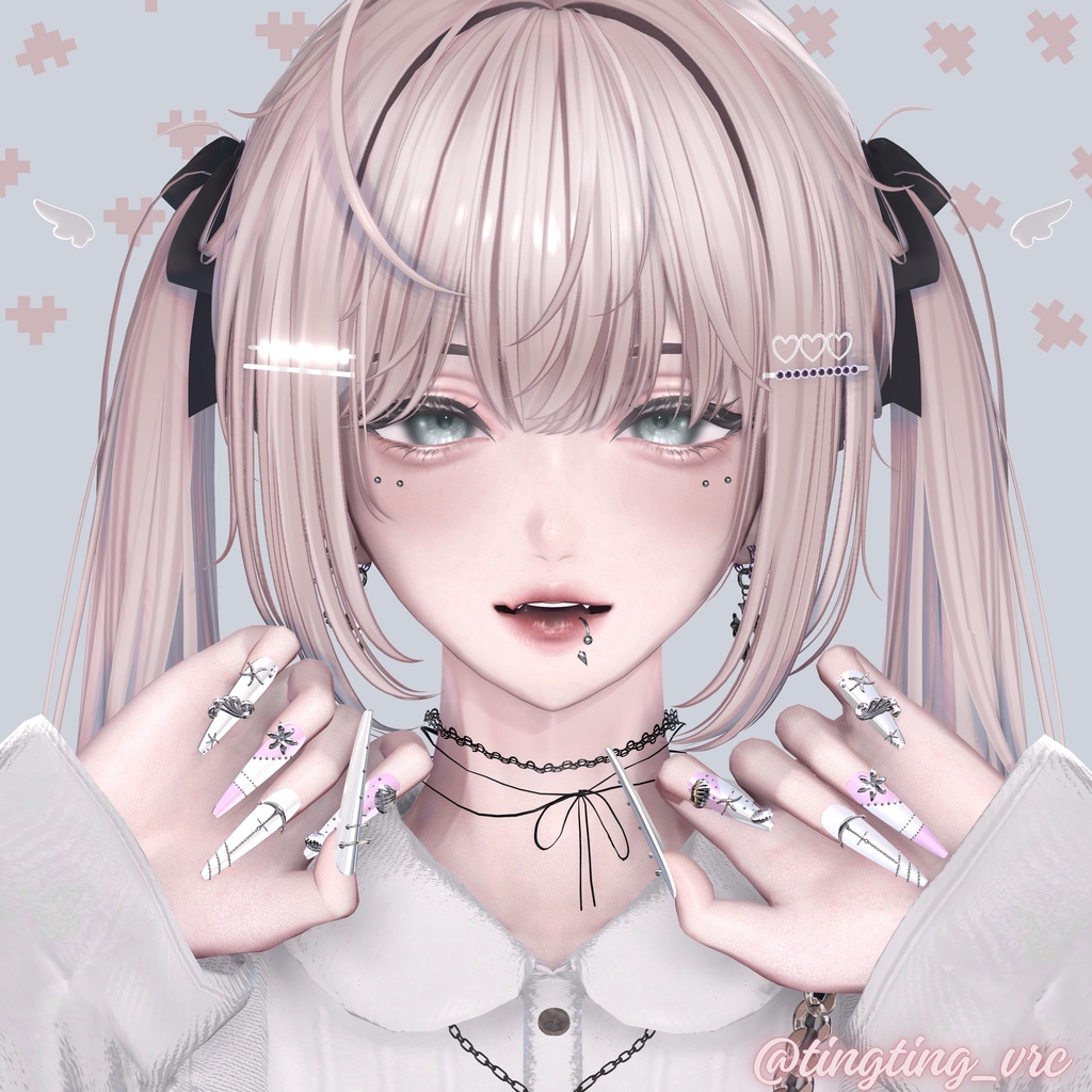 【VRC想定/45アバター対応】【MA対応】🐚Aqua Treasure Nail🌊