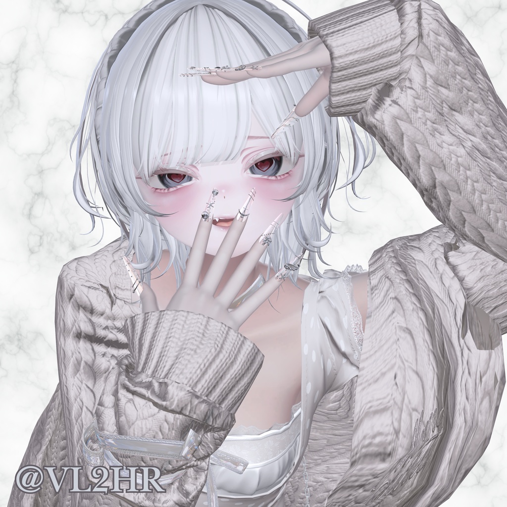 【VRC想定/45アバター対応】【MA対応】🐚Aqua Treasure Nail🌊