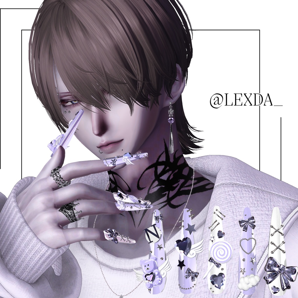 【VRC想定/46アバター対応】【MA対応】 🧸 Bearily Nail 👼