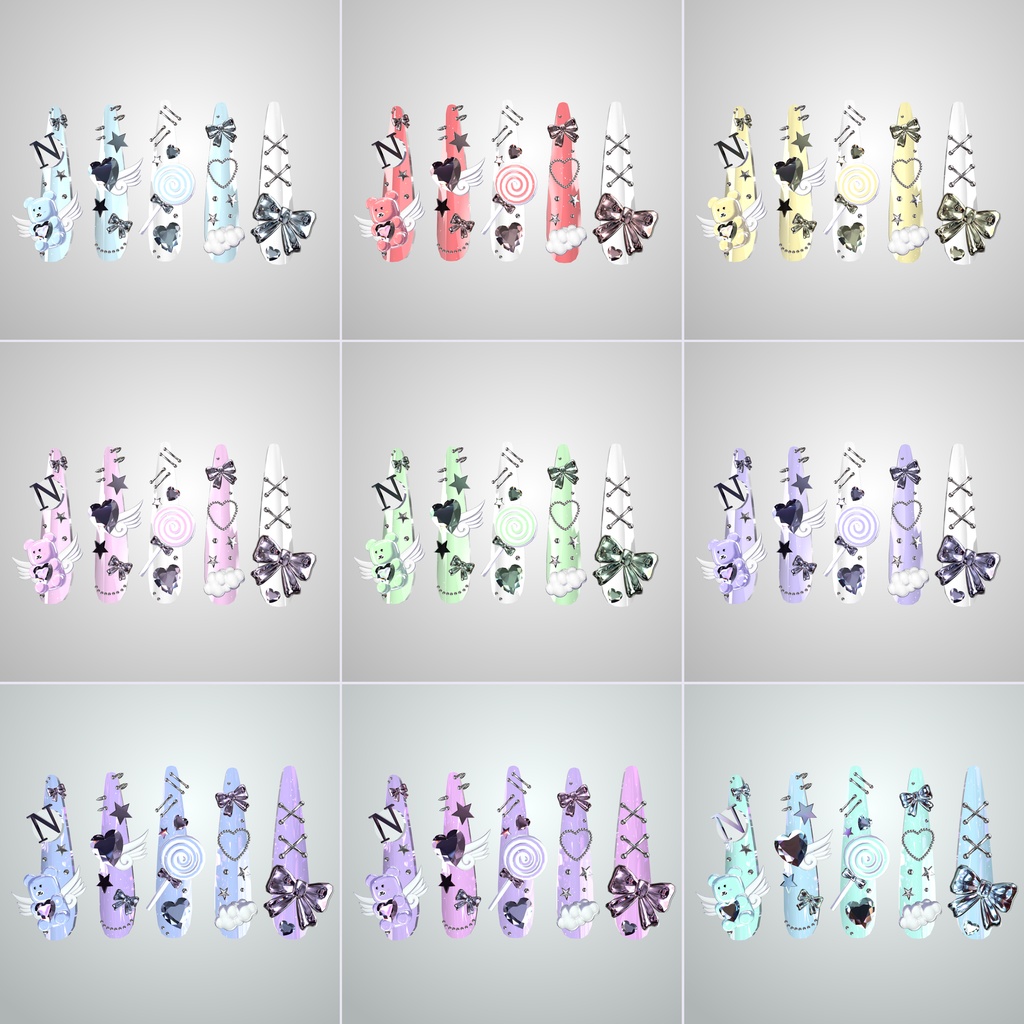 【VRC想定/46アバター対応】【MA対応】 🧸 Bearily Nail 👼