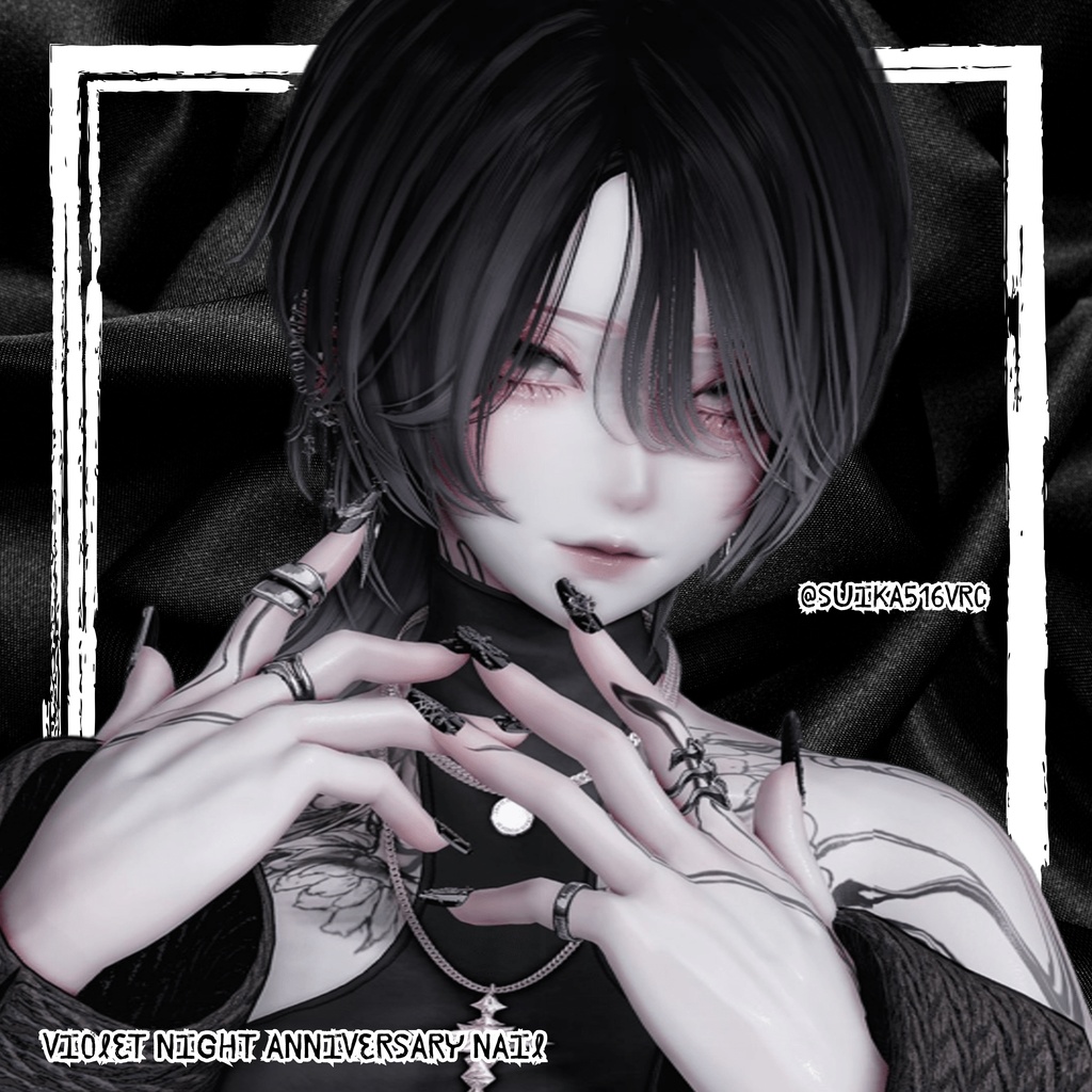 【VRC想定/50アバター対応】 🔥一週間 SALE🔥【MA対応】 /50アバター対応】【MA対応】 Violet Night Anniversary Nail