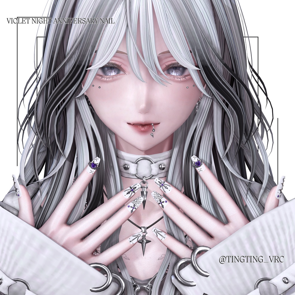 【VRC想定/50アバター対応】 🔥一週間 SALE🔥【MA対応】 /50アバター対応】【MA対応】 Violet Night Anniversary Nail