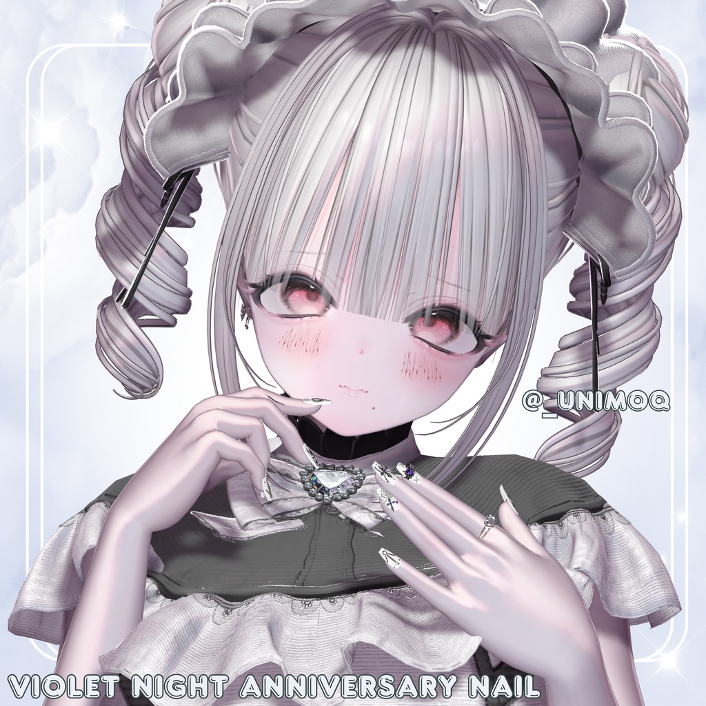【VRC想定/50アバター対応】 🔥一週間 SALE🔥【MA対応】 /50アバター対応】【MA対応】 Violet Night Anniversary Nail