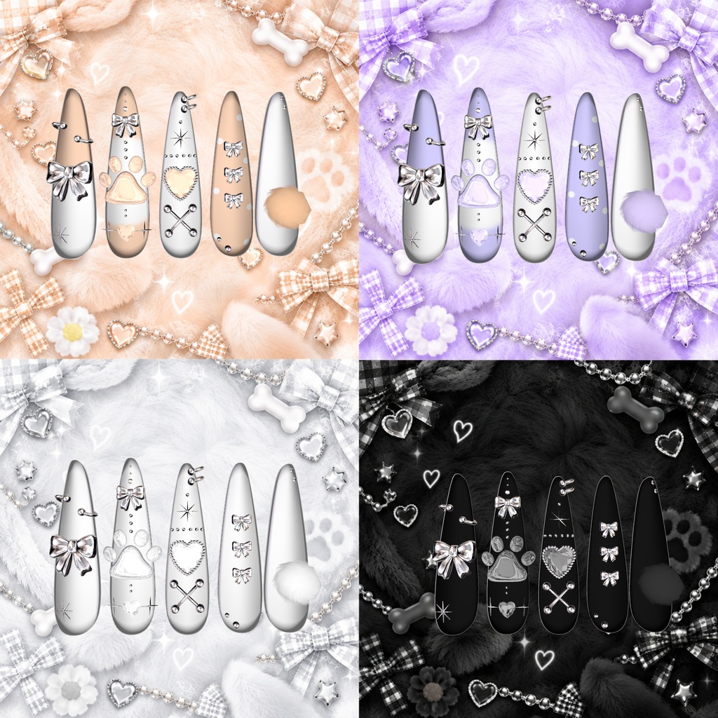 【VRC想定/50アバター対応】【MA対応】🐾Puffy Tail Nail🐾