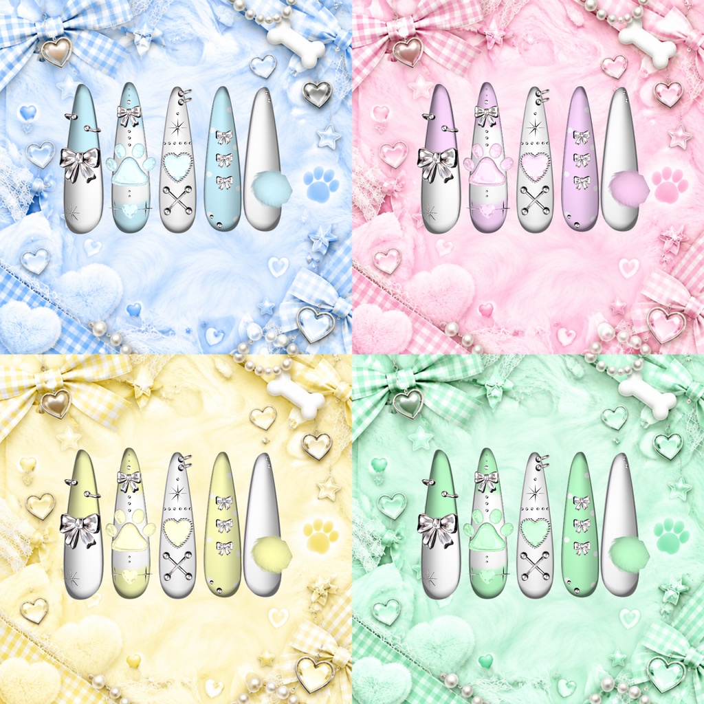 【VRC想定/50アバター対応】【MA対応】🐾Puffy Tail Nail🐾