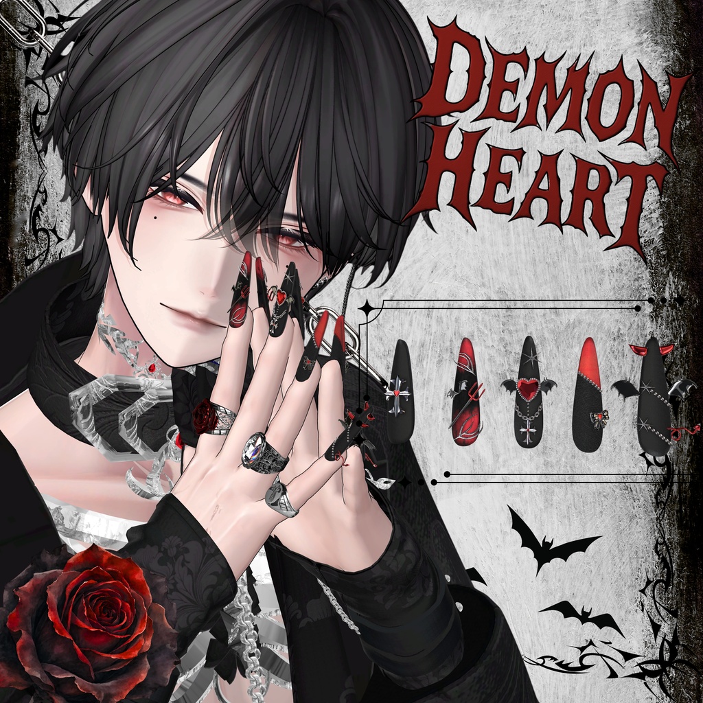 【VRC想定/50アバター対応】【MA対応】 ❤Demon Heart🦇