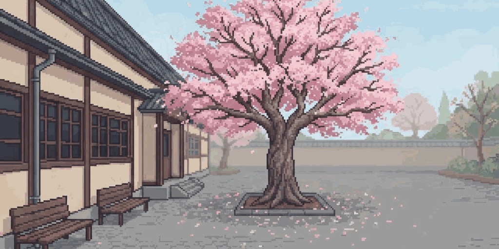アニメ学園背景 — ピクセルアート50シーン(16-bit風・800x400)