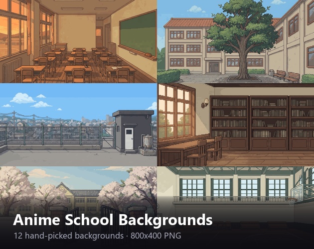 アニメ学園背景 — 無料サンプル12枚