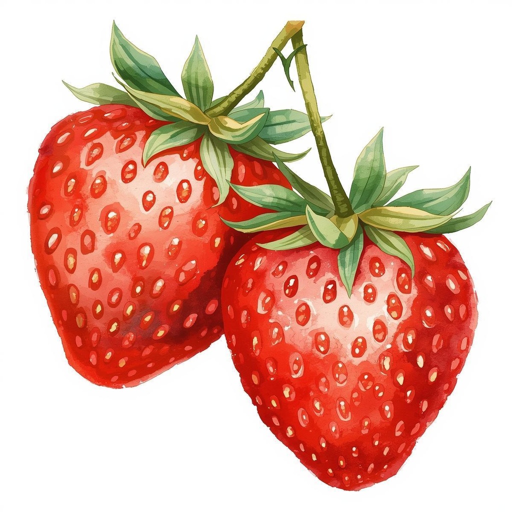 かわいいアンティーク水彩画風クリップアート果物シリーズ