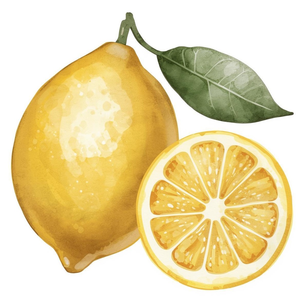 かわいいアンティーク水彩画風クリップアート果物シリーズ